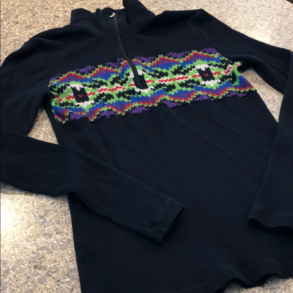 Lauren Ralph Lauren Top Long Sleeve Size Small Black with other Colors Pullover